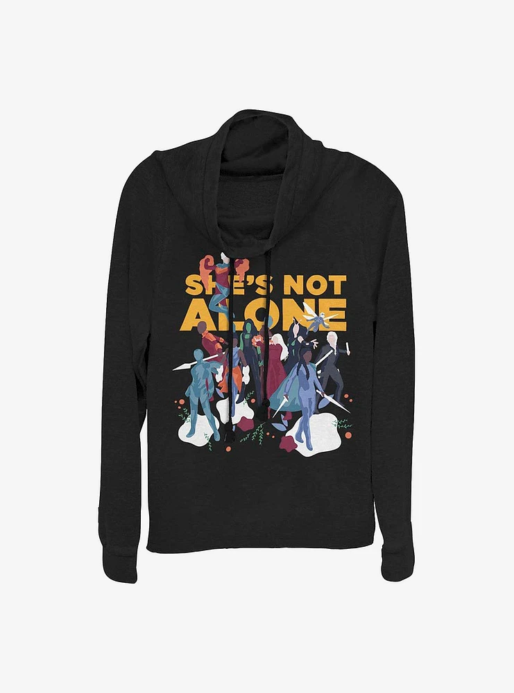 Marvel Avengers She's Not Alone Cowl Neck Long-Sleeve Womens Top