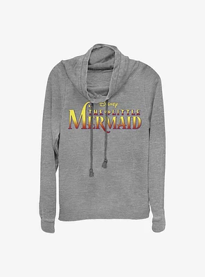 Disney The Little Mermaid Classic Logo Cowl Neck Long-Sleeve Womens Top