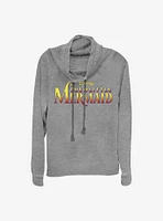 Disney The Little Mermaid Classic Logo Cowl Neck Long-Sleeve Womens Top