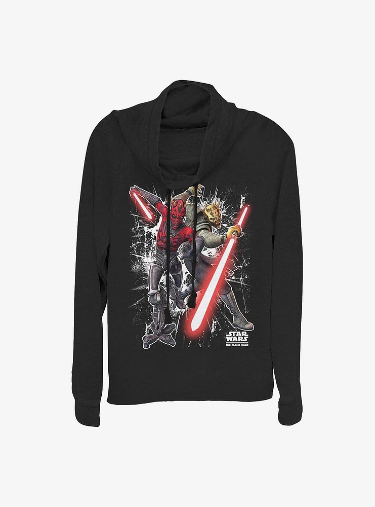 Star Wars: Clone Wars Sith Brothers Cowl Neck Long-Sleeve Womens Top