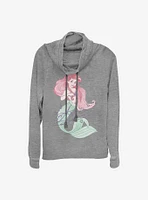 Disney The Little Mermaid Signed Ariel Cowl Neck Long-Sleeve Womens Top