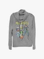 Marvel Avengers Retro Cowl Neck Long-Sleeve Womens Top