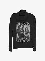 Marvel Black Widow Two Widows MIrror Cowl Neck Long-Sleeve Womens Top