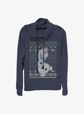 Disney Frozen Olaf Celebration Cowl Neck Long-Sleeve Womens Top