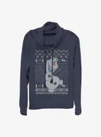 Disney Frozen Olaf Celebration Cowl Neck Long-Sleeve Womens Top