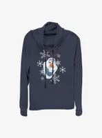 Disney Frozen Olaf Hat Cowl Neck Long-Sleeve Womens Top