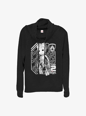 Marvel Guardians Of The Galaxy Groot Vol Two Cowl Neck Long-Sleeve Womens Top
