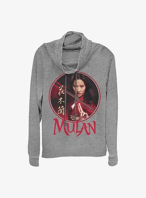 Disney Mulan Sphere Cowl Neck Long-Sleeve Womens Top