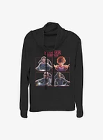 Stranger Things Cast Box Up Cowl Neck Long-Sleeve Womens Top