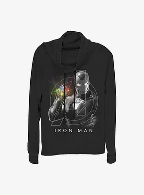 Marvel Iron Man Only One Cowl Neck Long-Sleeve Womens Top