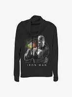 Marvel Iron Man Only One Cowl Neck Long-Sleeve Womens Top