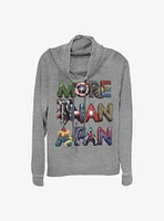 Marvel Fan Letters Cowl Neck Long-Sleeve Womens Top