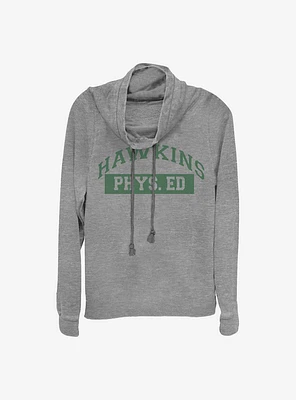 Stranger Things Hawkins Phys Ed Cowl Neck Long-Sleeve Womens Top