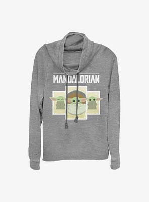 Star Wars The Mandalorian Child Boxes Cowl Neck Long-Sleeve Womens Top