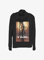 Star Wars The Mandalorian Cara Poster Cowl Neck Long-Sleeve Womens Top