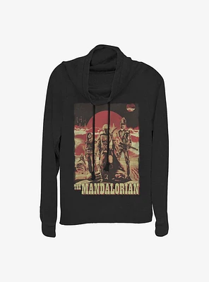 Star Wars The Mandalorian Child Gritty Cowl Neck Long-Sleeve Womens Top