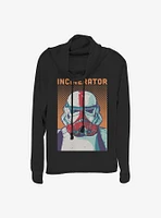 Star Wars The Mandalorian Halftone Incinerator Cowl Neck Long-Sleeve Womens Top