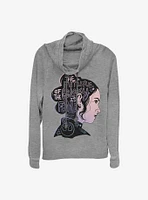 Star Wars Episode IX: The Rise Of Skywalker Female Future Silhouette Cowl Neck Long-Sleeve Womens Top