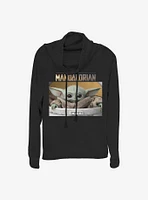 Star Wars The Mandalorian Small Box Cowl Neck Long-Sleeve Womens Top