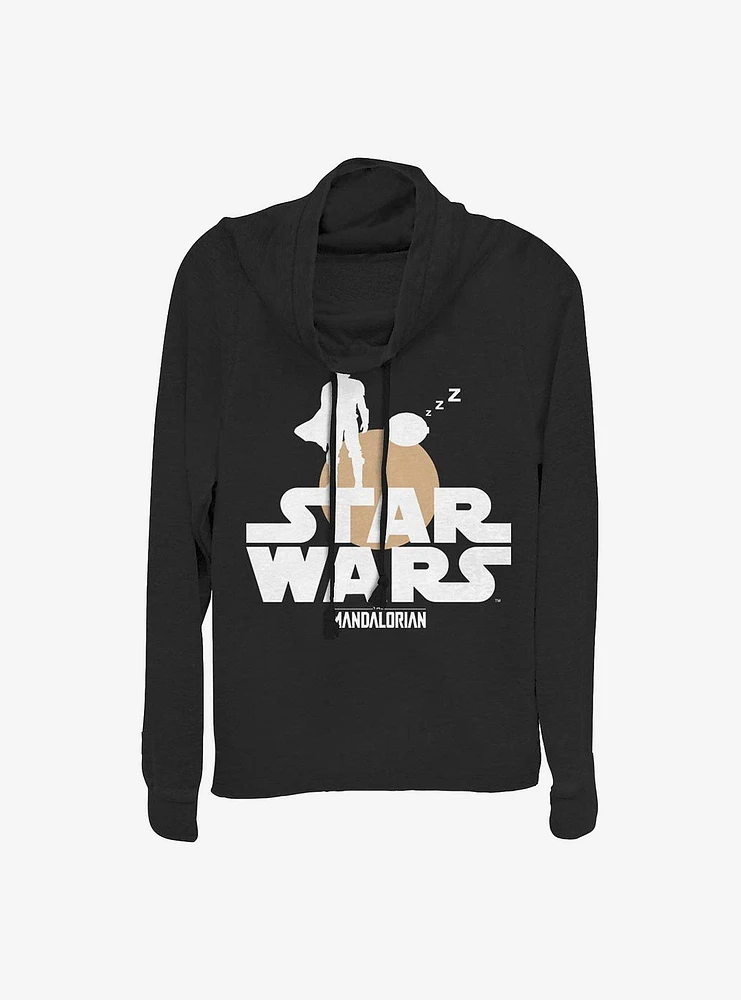 Star Wars The Mandalorian Sunset Duo Cowl Neck Long-Sleeve Womens Top