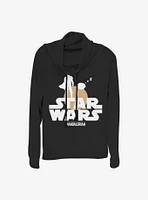 Star Wars The Mandalorian Sunset Duo Cowl Neck Long-Sleeve Womens Top