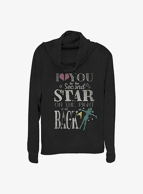 Disney Tinker Bell Love You To The Star Cowl Neck Long-Sleeve Womens Top