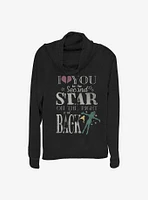 Disney Tinker Bell Love You To The Star Cowl Neck Long-Sleeve Womens Top
