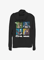 Star Wars: Clone Wars Panel Four Cowl Neck Long-Sleeve Womens Top