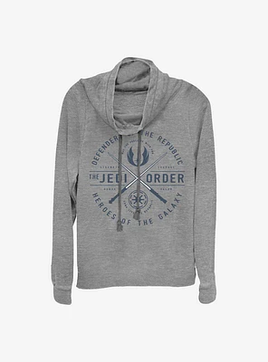 Star Wars: Clone Wars Sabers Emblem Cowl Neck Long-Sleeve Womens Top