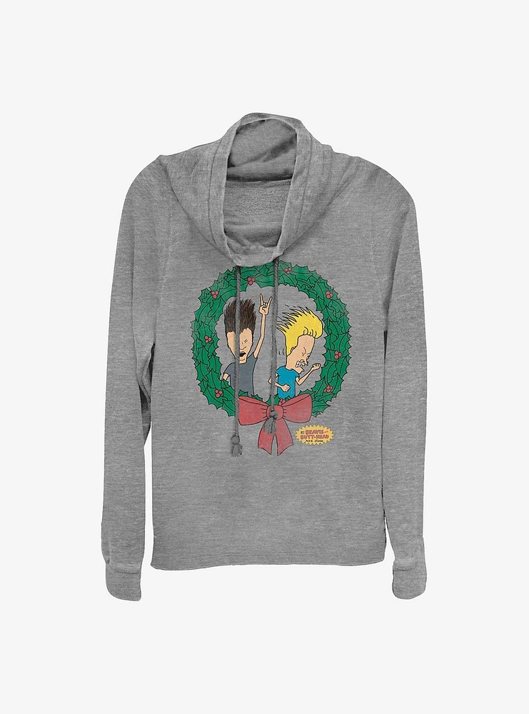 Beavis And Butt-Head Holiday Spirit Cowlneck Long-Sleeve Girls Top