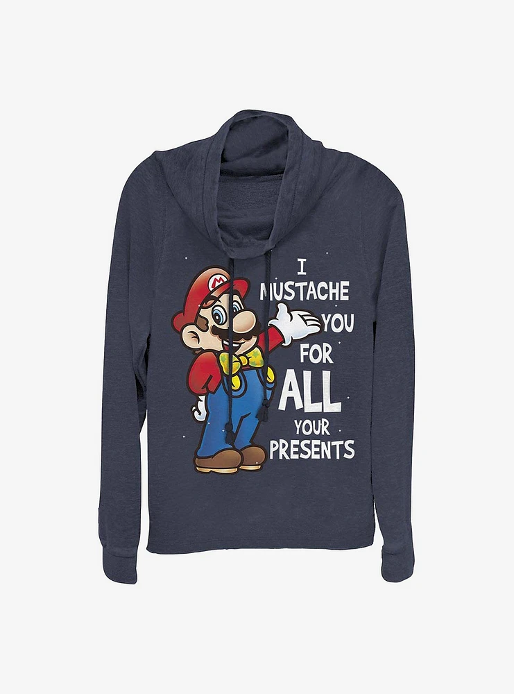 Nintendo Mario All Your Presents Cowlneck Long-Sleeve Girls Top