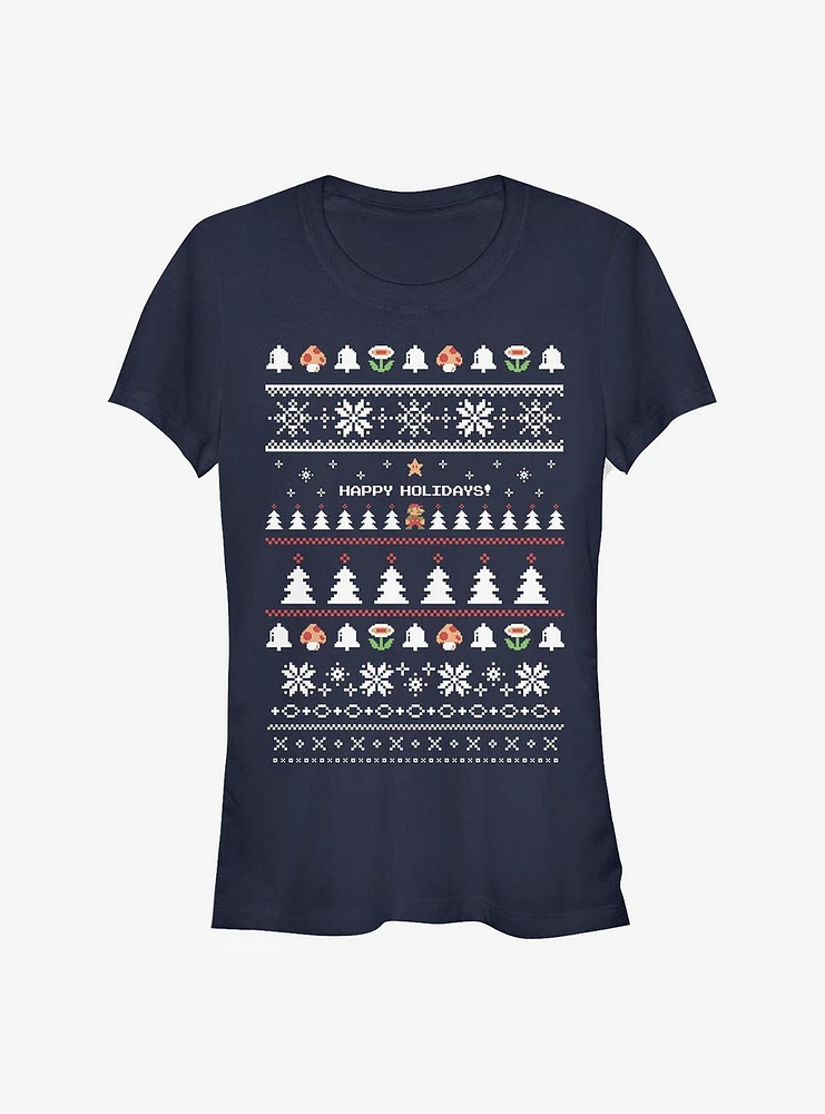 Nintendo Mario It's A Holiday Girls T-Shirt