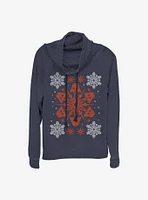 Star Wars Vader Holiday Snow-Flake Cowlneck Long-Sleeve Girls Top