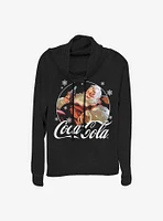 Coke Coca-Cola Santa Cowlneck Long-Sleeve Girls Top