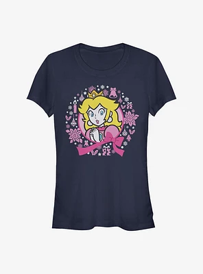 Nintendo Mario Peach Christmas Girls T-Shirt