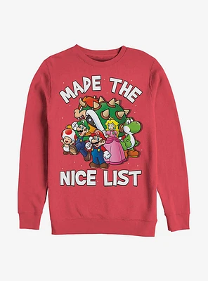 Nintendo Mario Nice List Crew Sweatshirt