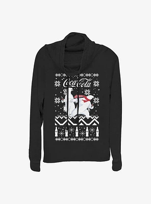 Coke Holiday Bears Cowlneck Long-Sleeve Girls Top