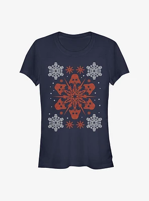 Star Wars Vader Holiday Snow-Flake Girls T-Shirt