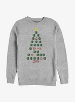 Nintendo The Legend Of Zelda Christmas Tree Crew Sweatshirt