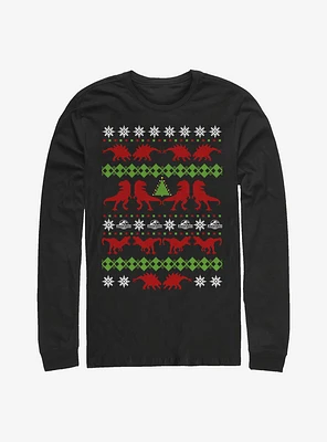 Jurassic Park Ugly Holiday Long-Sleeve T-Shirt