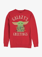 Star Wars The Mandalorian Child Christmas Lights Crew Sweatshirt