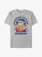 Star Wars The Mandalorian Child Protect Attack Unwrap T-Shirt