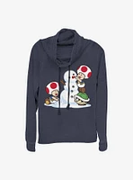 Nintendo Mario Frosty Toad Cowlneck Long-Sleeve Girls Top