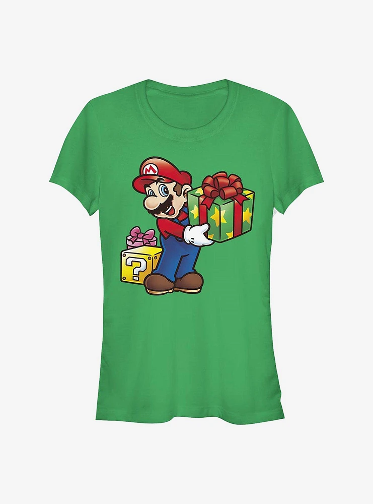 Nintendo Mario Christmas Present Girls T-Shirt