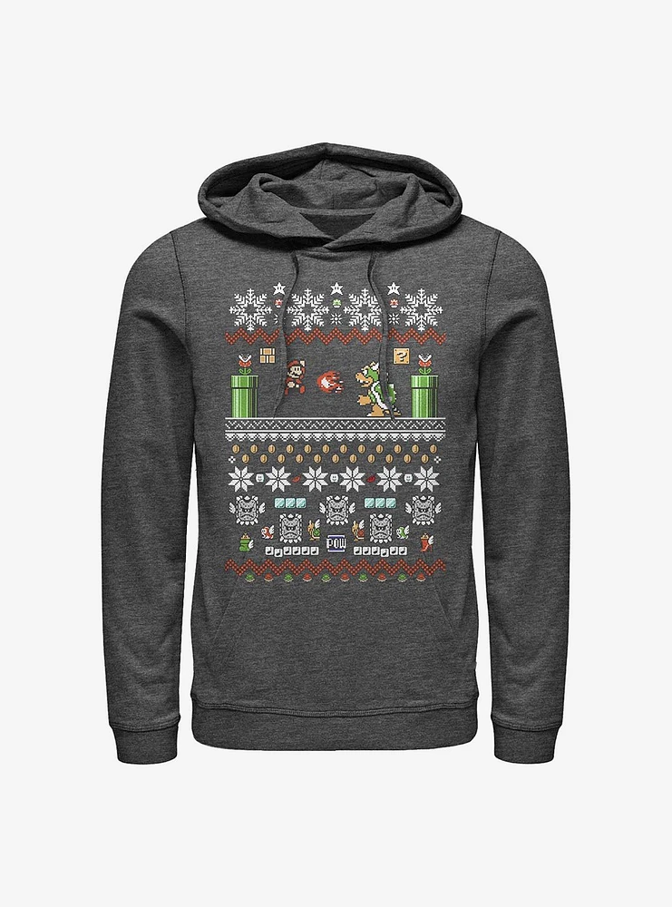 Nintendo Mario 8-Bit Xmas Stack Hoodie