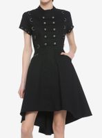 Black Hardware Hi-Low Dress