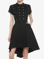 Black Hardware Hi-Low Dress