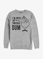 Disney Alice Wonderland I'm With Tweedle Dum Crew Sweatshirt