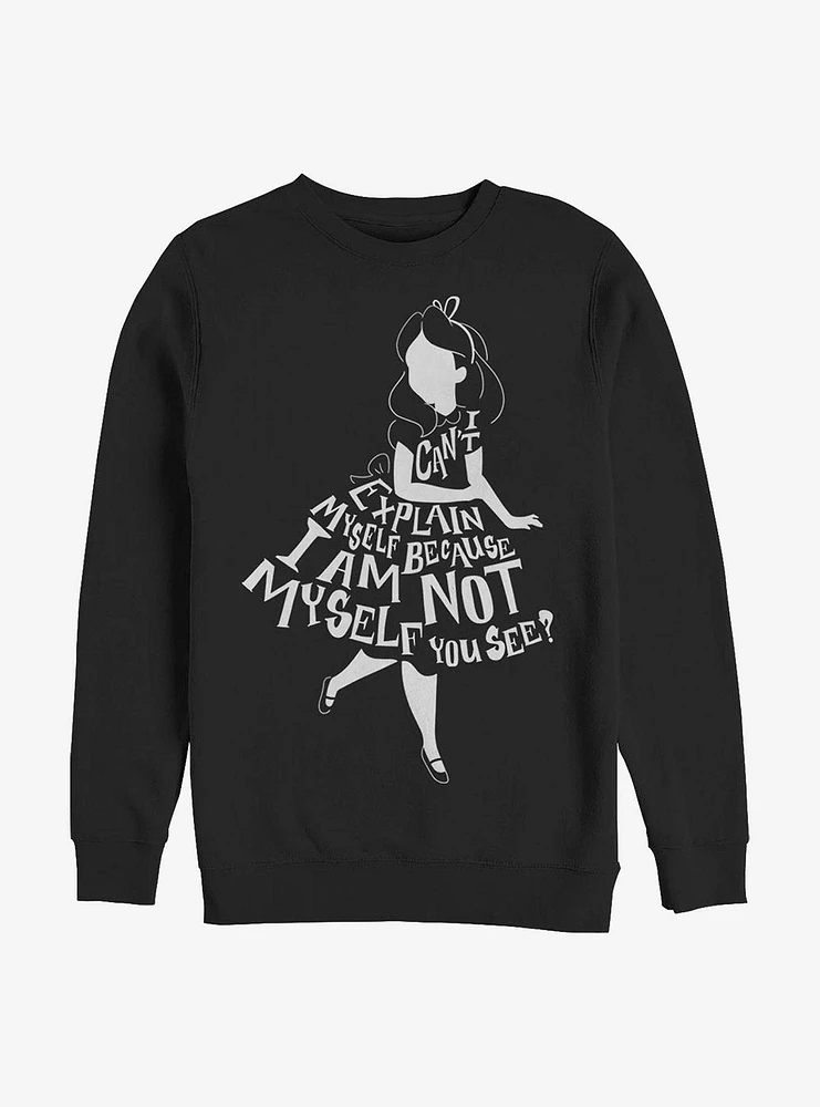 Disney Alice Wonderland Not Myself Crew Sweatshirt