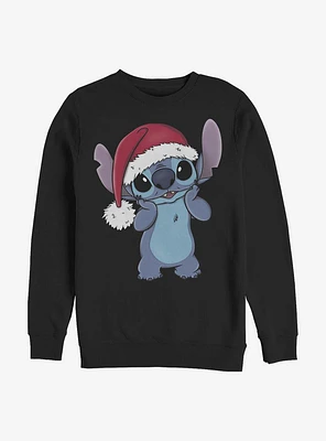 Disney Lilo & Stitch Santa Hat Crew Sweatshirt